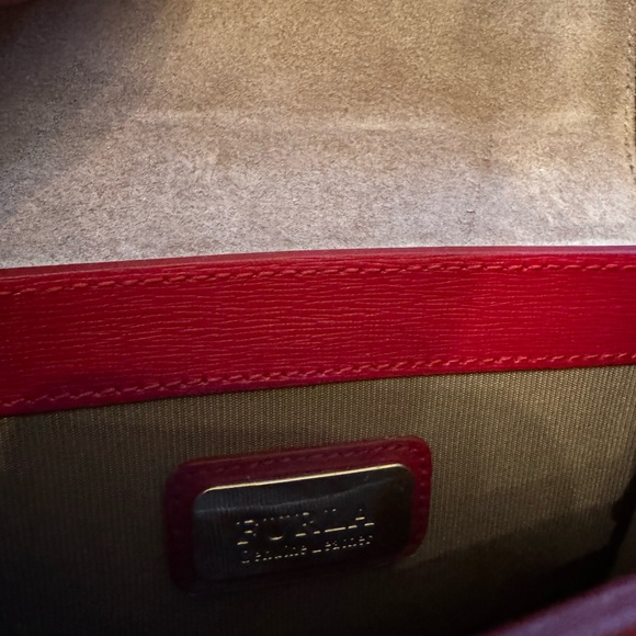 Red FURLA crossbody studs, chain - Picture 5 of 9